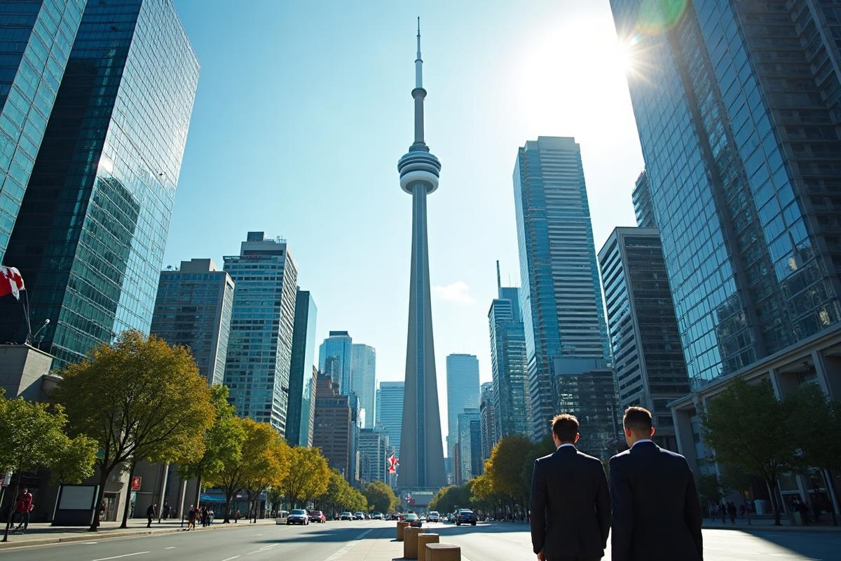 Canadian financial district skyline